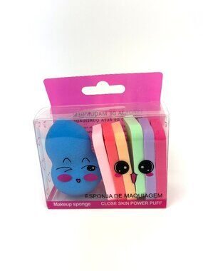 7 pieces set of cute colorful beauty makeup sponges and powder puffs. New